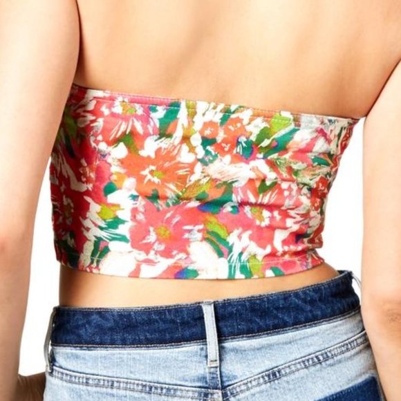 GUESS Sweatheart Side-Zip Crop Top XL NWT - Picture 2 of 2